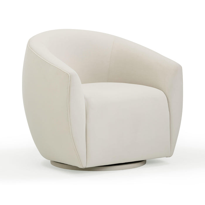 Jordan Cream Velvet Swivel Chair - Home And Beyond
