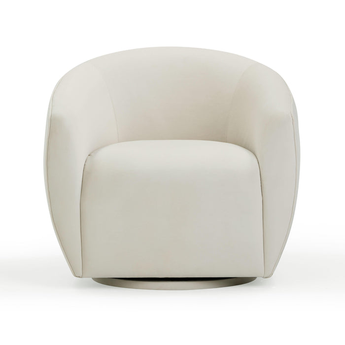 Jordan Cream Velvet Swivel Chair - Home And Beyond