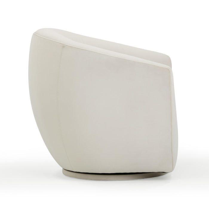 Jordan Cream Velvet Swivel Chair - Home And Beyond