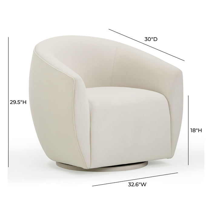 Jordan Cream Velvet Swivel Chair - Home And Beyond