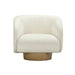 Presley Cream Velvet Swivel Accent Chair - Home And Beyond