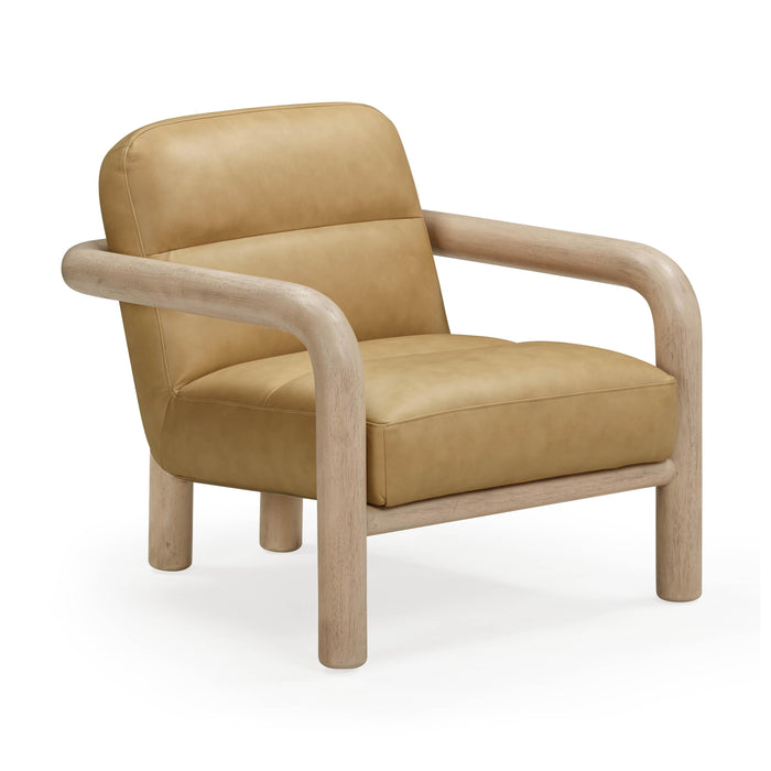 Bekah Tan Genuine Leather Accent Chair - Home And Beyond