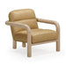 Bekah Tan Genuine Leather Accent Chair - Home And Beyond