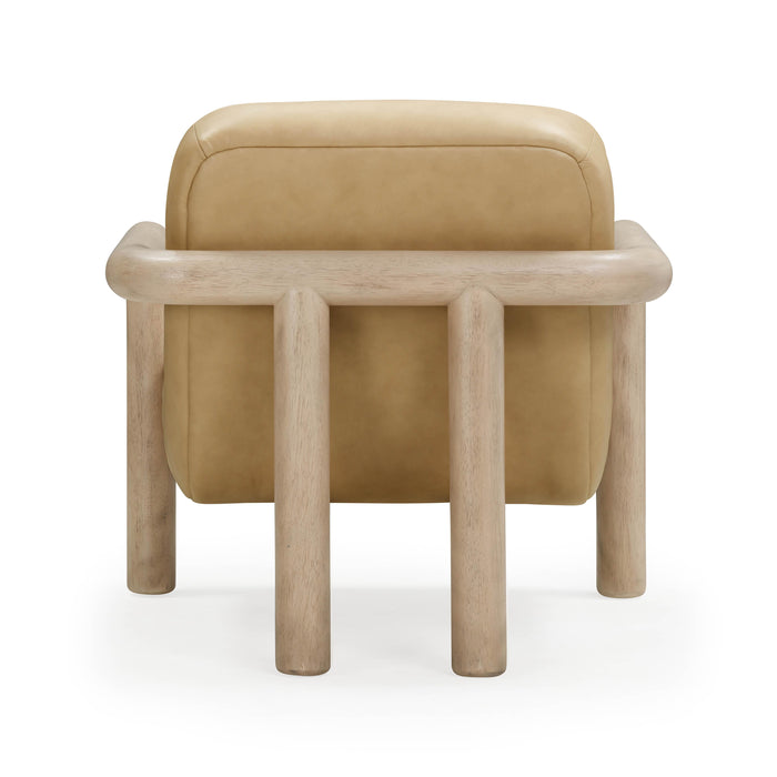 Bekah Tan Genuine Leather Accent Chair - Home And Beyond
