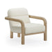 Bekah Cream Textured Weave Accent Chair - Home And Beyond