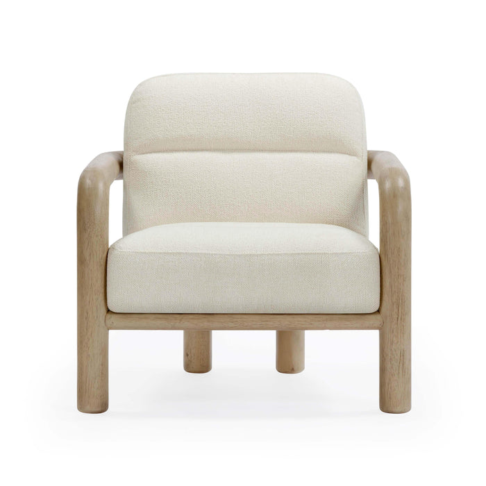 Bekah Cream Textured Weave Accent Chair - Home And Beyond