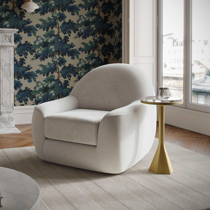 Tiago Cream Velvet Swivel Chair - Home And Beyond