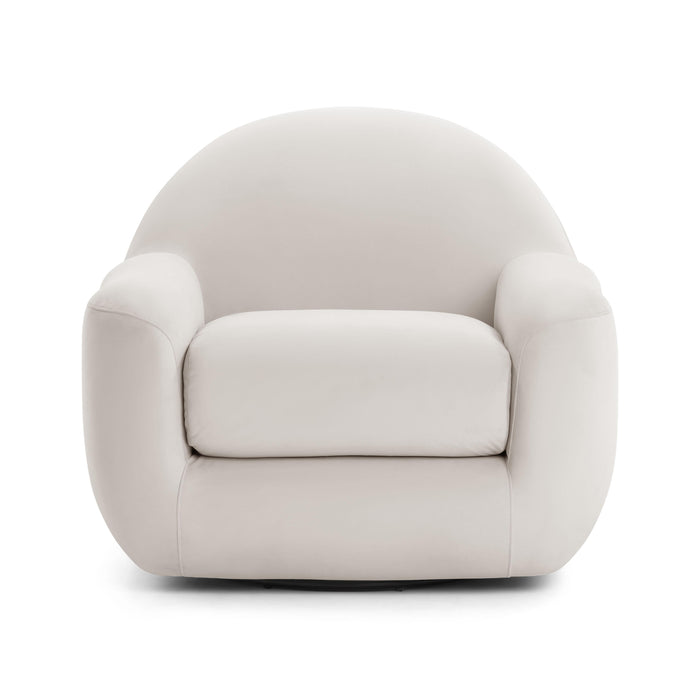 Tiago Cream Velvet Swivel Chair - Home And Beyond