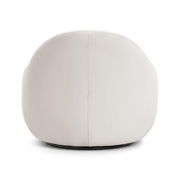 Tiago Cream Velvet Swivel Chair - Home And Beyond