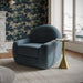Tiago Dark Teal Velvet Swivel Chair - Home And Beyond