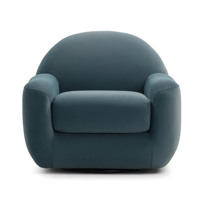 Tiago Dark Teal Velvet Swivel Chair - Home And Beyond
