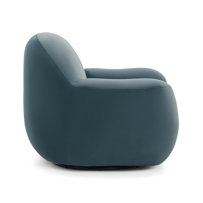 Tiago Dark Teal Velvet Swivel Chair - Home And Beyond