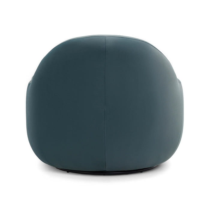 Tiago Dark Teal Velvet Swivel Chair - Home And Beyond