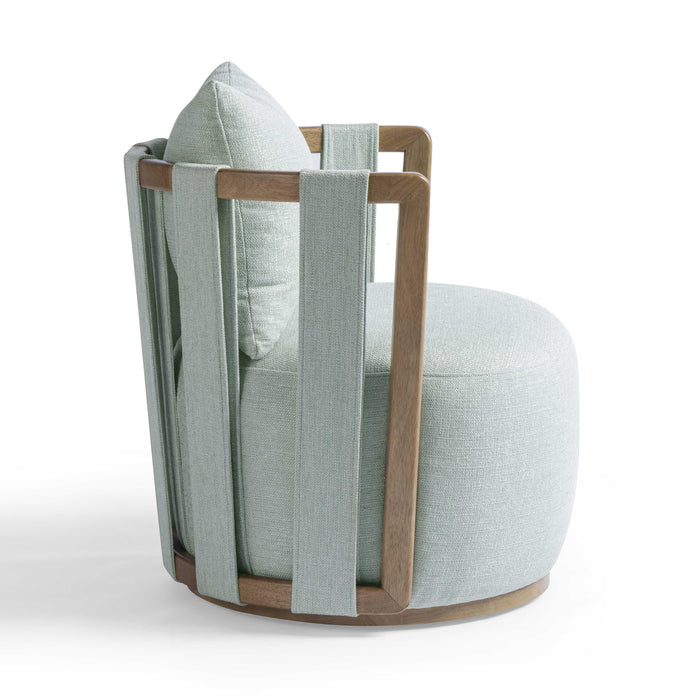 Paolo Textured Contract-Grade Weave Fabric Swivel Accent Chair - Home And Beyond