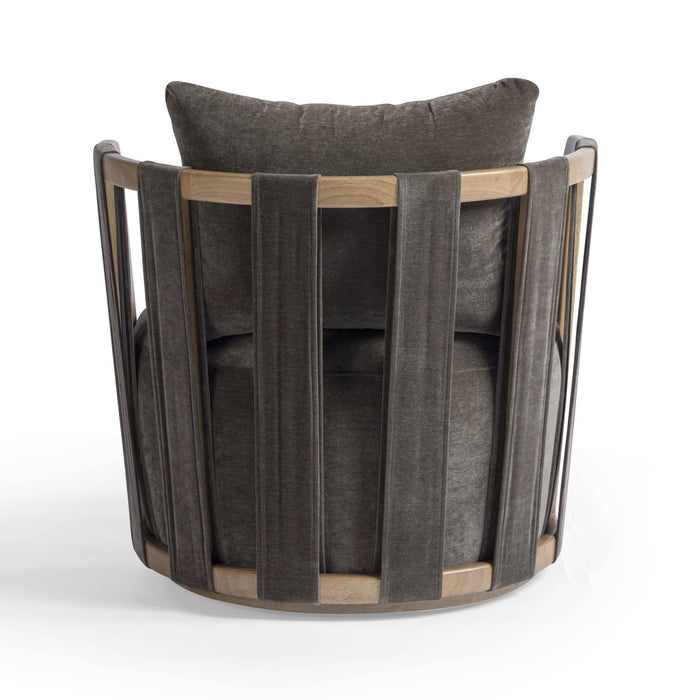 Paolo Upcycled Contract-Grade Fabric Swivel Accent Chair - Home And Beyond