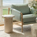 Blossom Faux Travertine Indoor/Outdoor Concrete Side Table - Home And Beyond