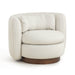 Nura Cream Performance Vegan Mohair Swivel Accent Chair - Home And Beyond