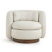 Nura Cream Performance Vegan Mohair Swivel Accent Chair - Home And Beyond
