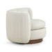 Nura Cream Performance Vegan Mohair Swivel Accent Chair - Home And Beyond