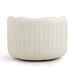 Nura Cream Performance Vegan Mohair Swivel Accent Chair - Home And Beyond