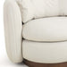 Nura Cream Performance Vegan Mohair Swivel Accent Chair - Home And Beyond