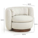 Nura Cream Performance Vegan Mohair Swivel Accent Chair - Home And Beyond