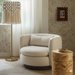 Nura Cream Performance Vegan Mohair Swivel Accent Chair - Home And Beyond