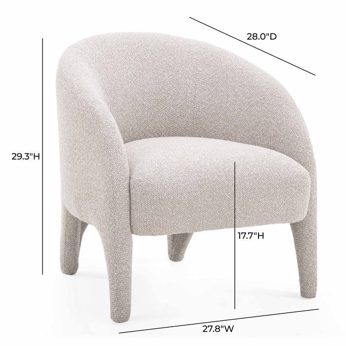Kris Warm Grey Performance Boucle Accent Chair - Home And Beyond