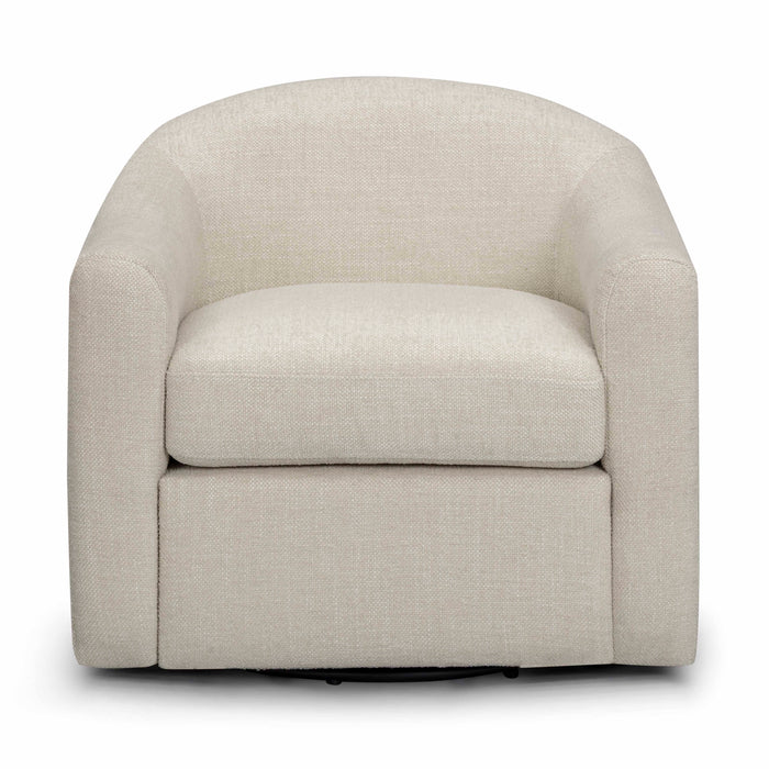 Thao Contract-Grade Basketweave Fabric Swivel Accent Chair - Home And Beyond
