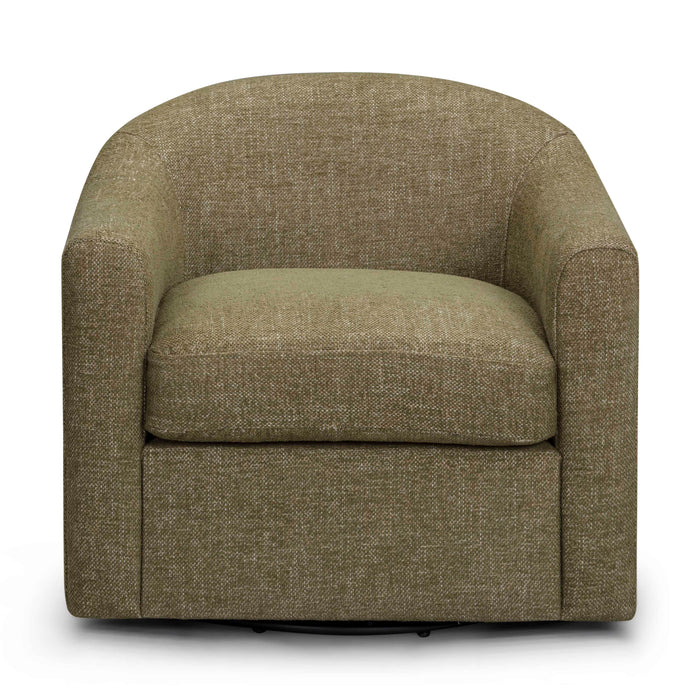 Thao Contract-Grade Basketweave Fabric Swivel Accent Chair - Home And Beyond