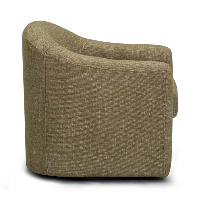 Thao Contract-Grade Basketweave Fabric Swivel Accent Chair - Home And Beyond