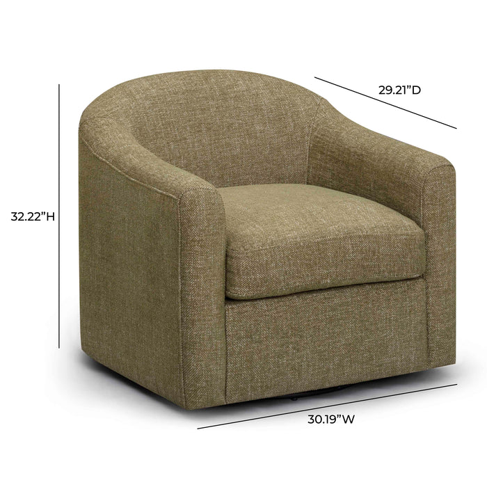 Thao Contract-Grade Basketweave Fabric Swivel Accent Chair - Home And Beyond