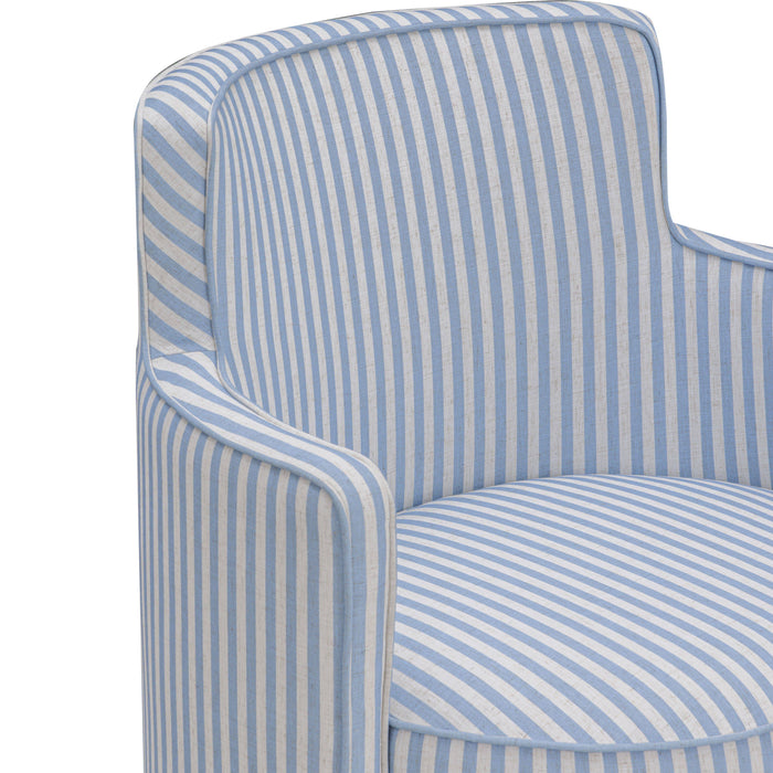 Passe Striped Linen Swivel Chair - Home And Beyond