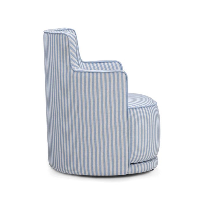 Passe Striped Linen Swivel Chair - Home And Beyond
