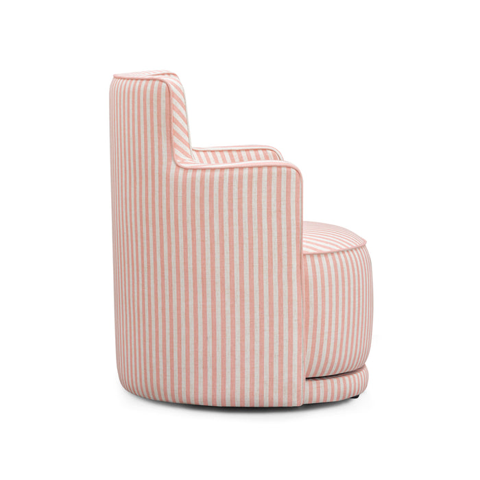 Passe Striped Linen Swivel Chair - Home And Beyond
