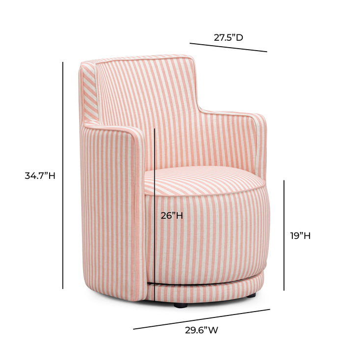 Passe Striped Linen Swivel Chair - Home And Beyond