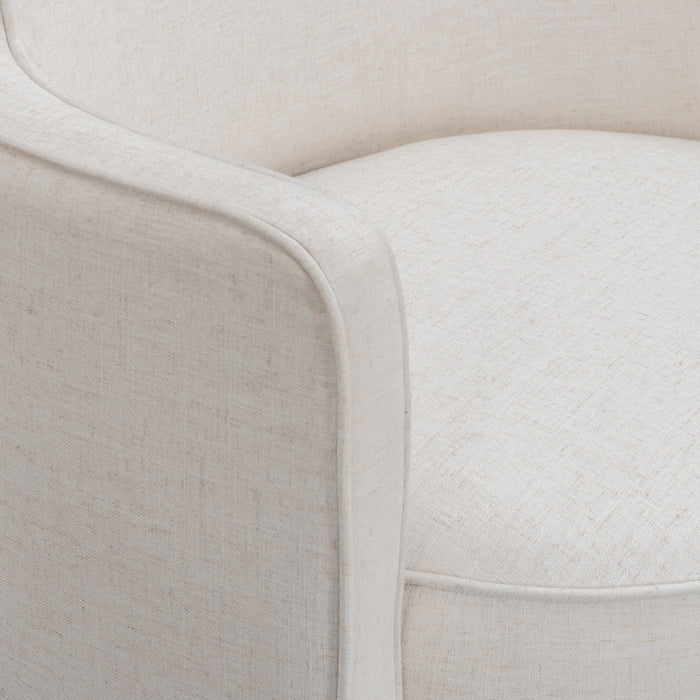 Passe Cream Upcycled Performance Linen Swivel Chair - Home And Beyond