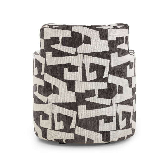 Passe Black Performance Jacquard Swivel Chair - Home And Beyond