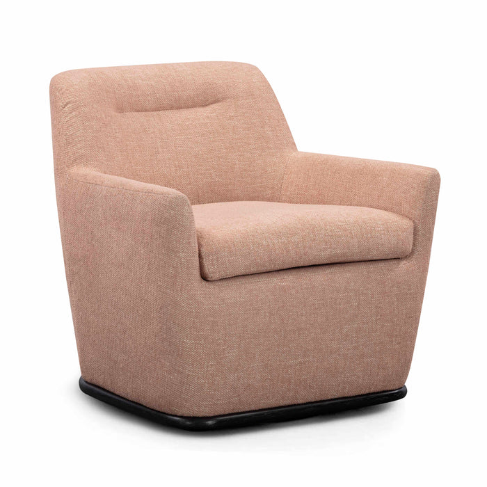 Mado Peach Textured Contract-Grade Fabric Swivel Accent Chair - Home And Beyond