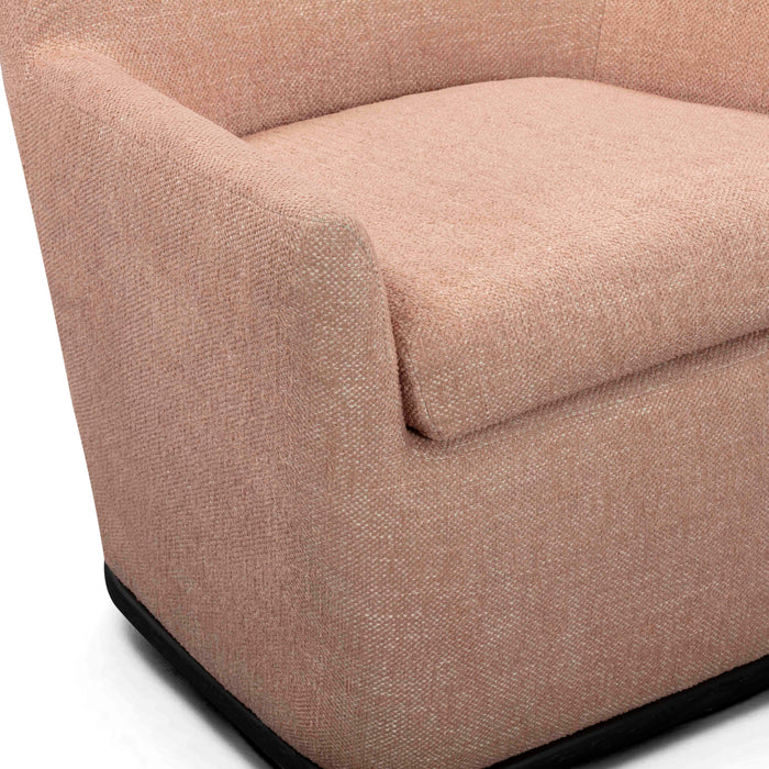 Mado Peach Textured Contract-Grade Fabric Swivel Accent Chair - Home And Beyond