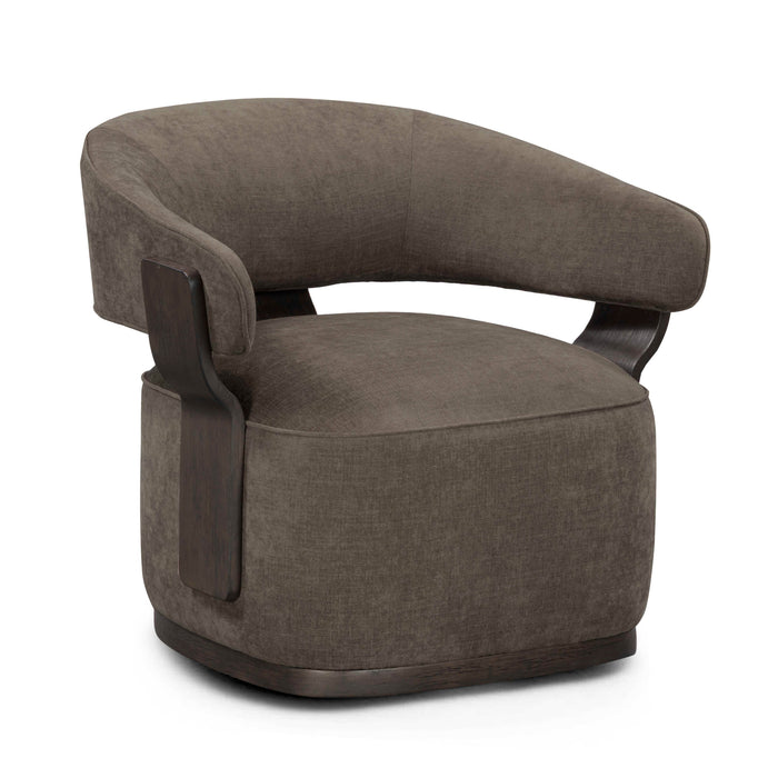 Madison Linen Performance Chenille Swivel Accent Chair