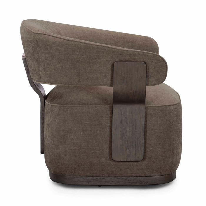 Madison Linen Performance Chenille Swivel Accent Chair