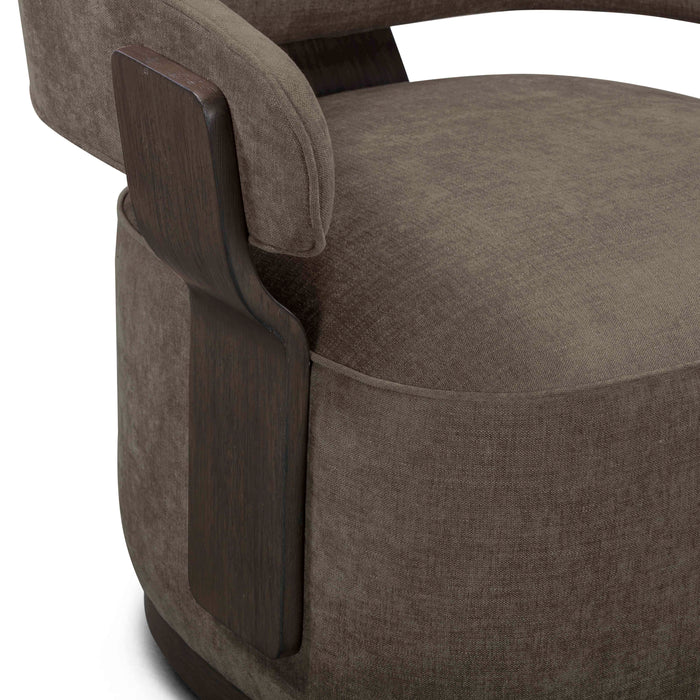 Madison Linen Performance Chenille Swivel Accent Chair