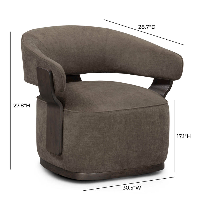 Madison Linen Performance Chenille Swivel Accent Chair