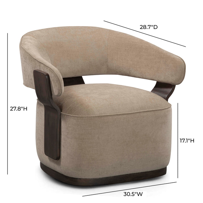 Madison Linen Performance Chenille Swivel Accent Chair