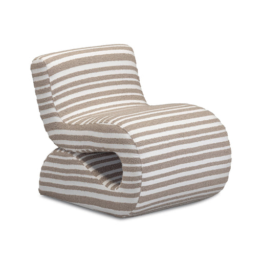Senna Taupe Organic Stripes Contract-Grade Jacquard Fabric Accent Chair - Home And Beyond