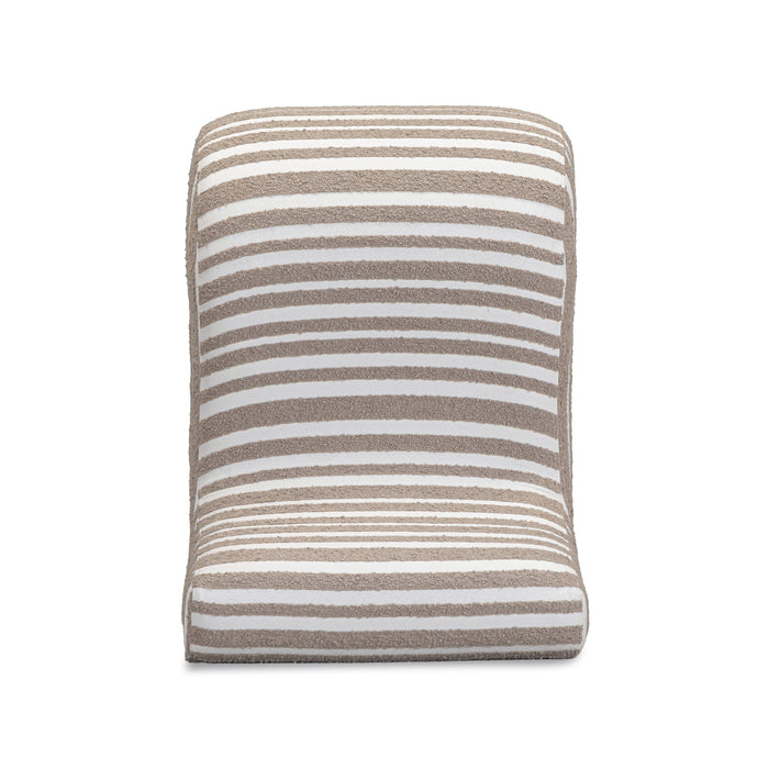 Senna Taupe Organic Stripes Contract-Grade Jacquard Fabric Accent Chair - Home And Beyond