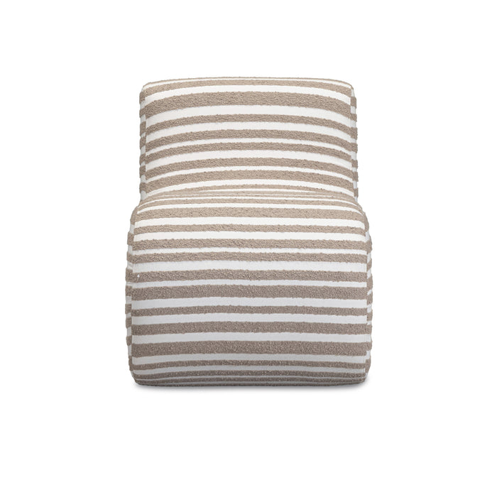 Senna Taupe Organic Stripes Contract-Grade Jacquard Fabric Accent Chair - Home And Beyond
