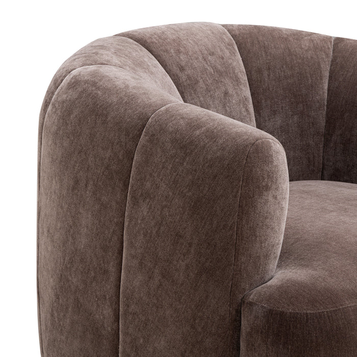 Jasmine Upcycled Contract-Grade Basketweave Fabric Swivel Accent Chair - Home And Beyond