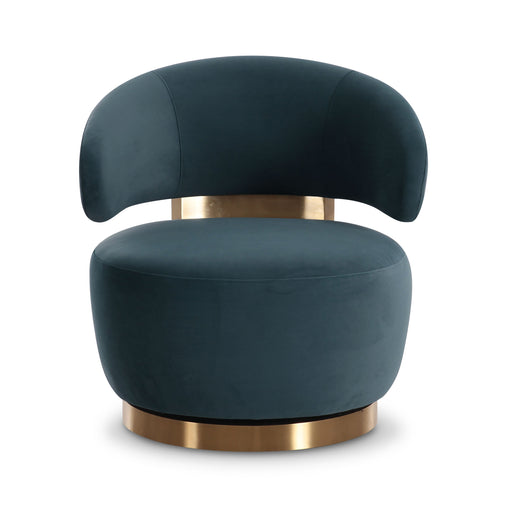 Austin Dark Teal Performance Velvet Swivel Accent Chair - Home And Beyond